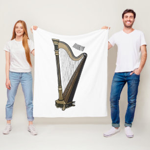 Couverture Polaire Illustration de dessin animé sur la harpe