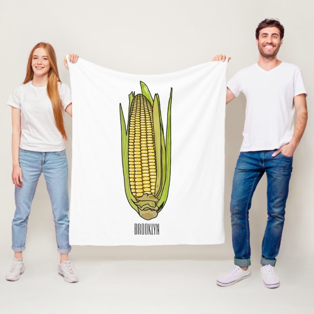 Couverture Polaire Illustration de dessin sur le maïs (En situation)