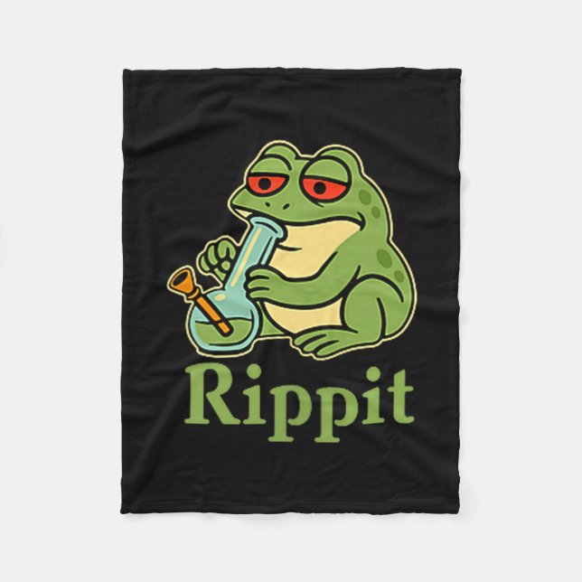 Couverture Polaire Illustration de grenouille fumeur Rippit Stoner Fr (Devant)