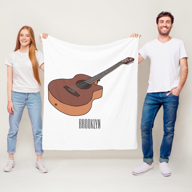 Couverture Polaire Illustration de guitare acoustique (En situation)