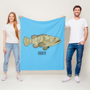 Couverture Polaire Illustration de la caricature du poisson de mérou