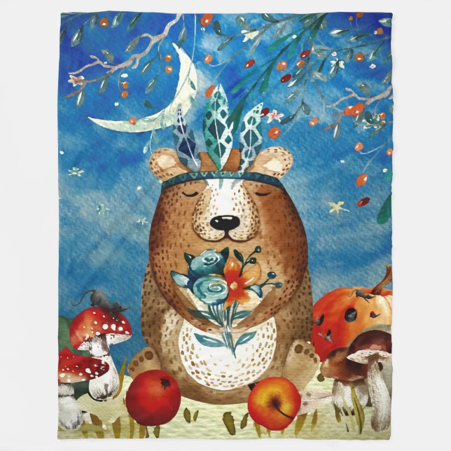 Couverture Polaire Illustration de la forêt d'automne (Devant)