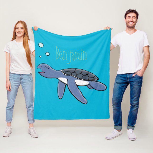 Couverture Polaire Illustration de la petite tortue de mer (En situation)