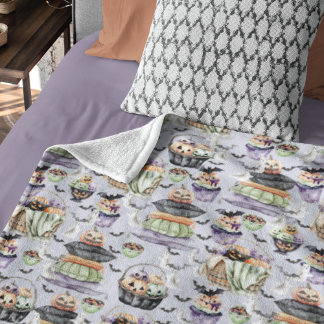 Couverture Polaire Illustration de l'aquarelle d'Halloween