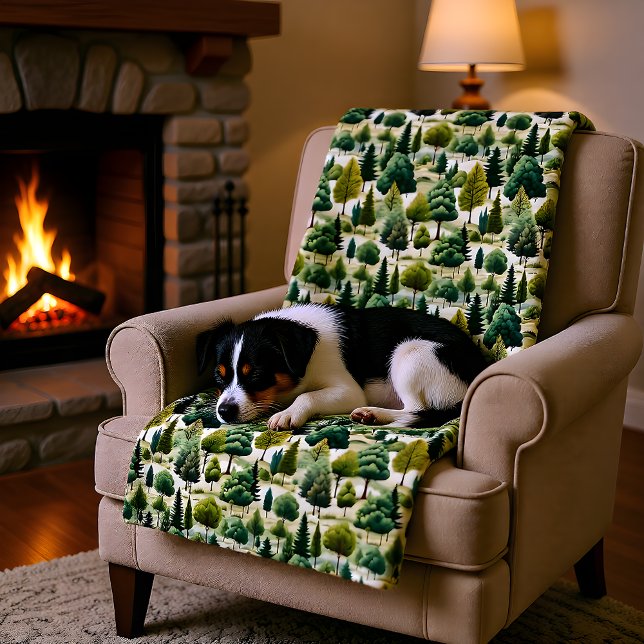 Couverture Polaire Illustration de l'impression botanique de la forêt (Créateur téléchargé)