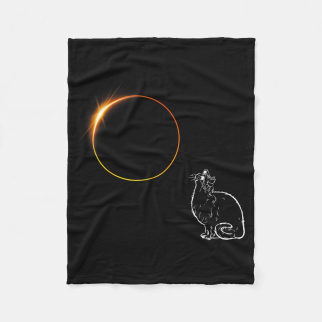 Couverture Polaire Illustration de lunettes de chat éclipse solaire (Devant)