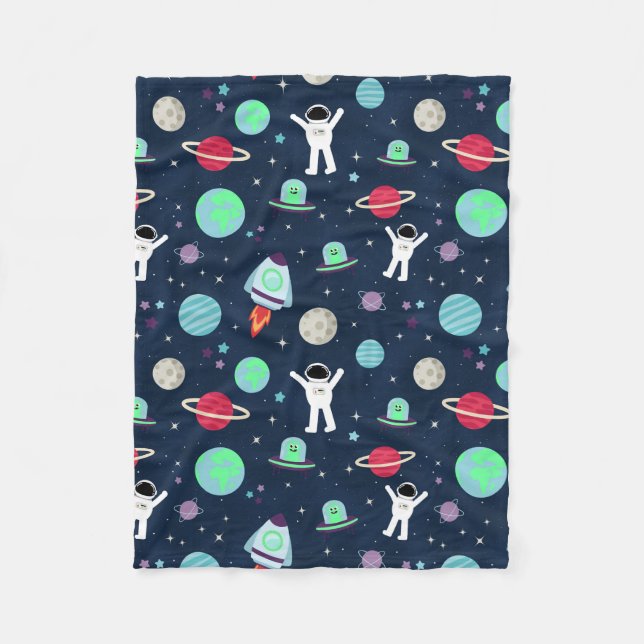 Couverture Polaire illustration de motif spatial (Devant)