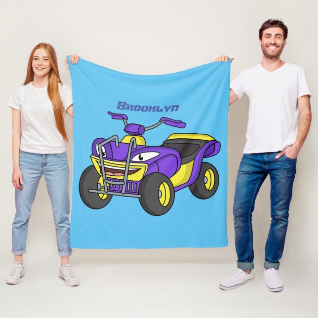 Couverture Polaire Illustration de moto Purple Quad (En situation)