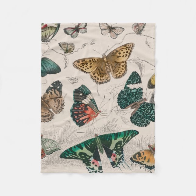 Couverture Polaire Illustration de papillon antique : 1820 Orfèvre (Devant)