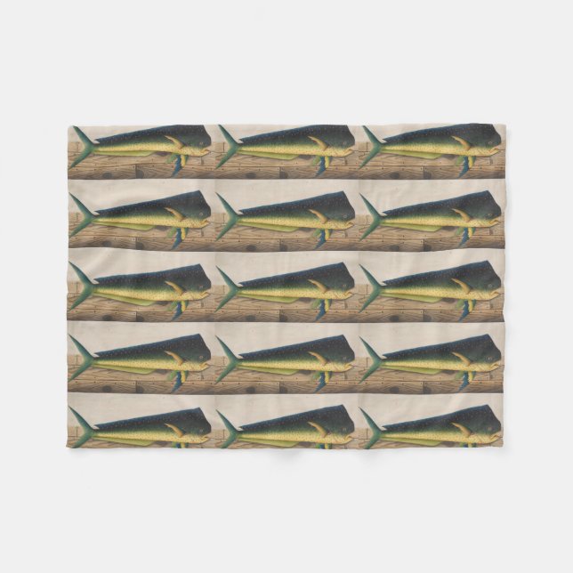 Couverture Polaire Illustration de poissons de Mahi-Mahi (Devant (Horizontal))