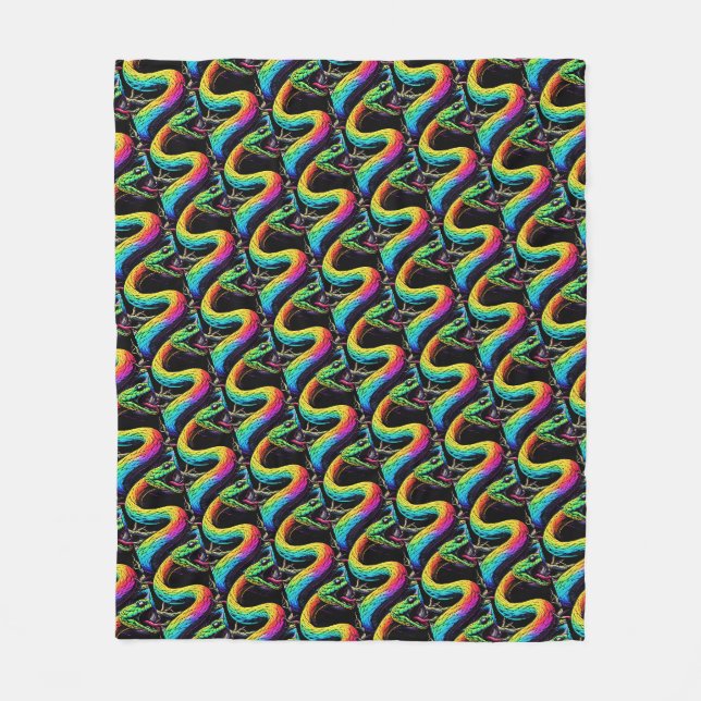 Couverture Polaire Illustration de serpent coloré (Devant)