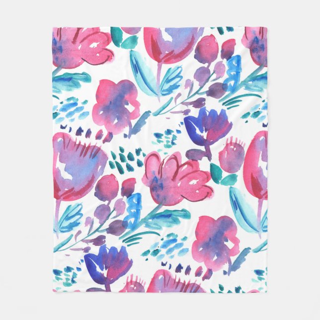 Couverture Polaire illustration de style boho floral rustique dessiné (Devant)