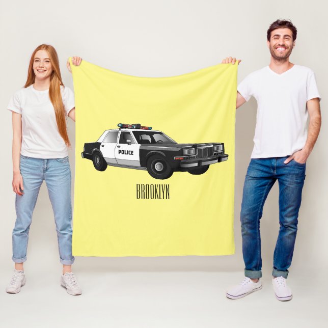 Couverture Polaire Illustration de voiture de police de dessin animé (En situation)