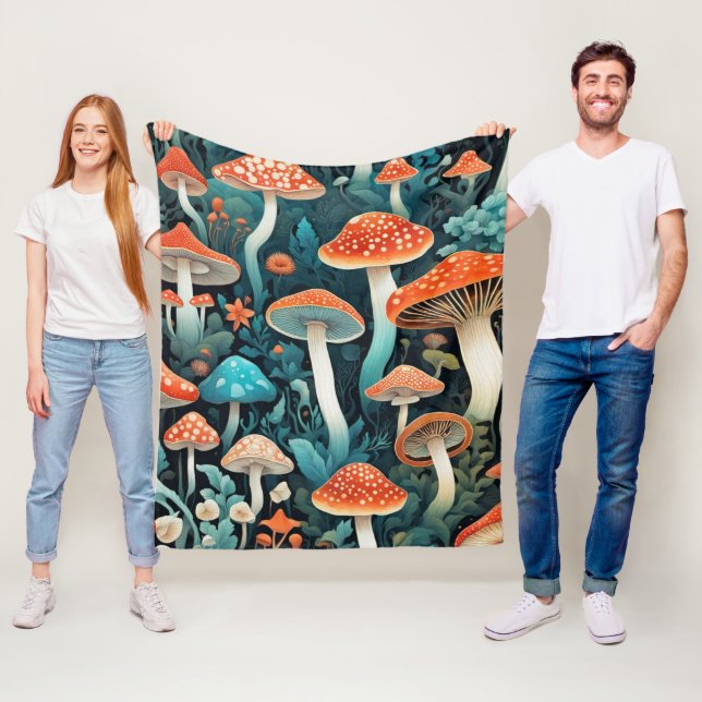 Couverture Polaire Illustration des champignons de la forêt lunaire (En situation)