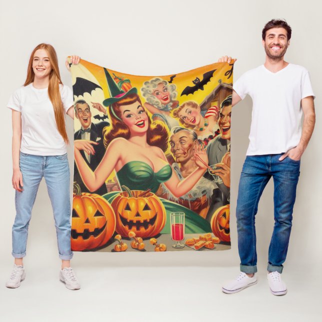 Couverture Polaire Illustration d'Halloween vintage (En situation)