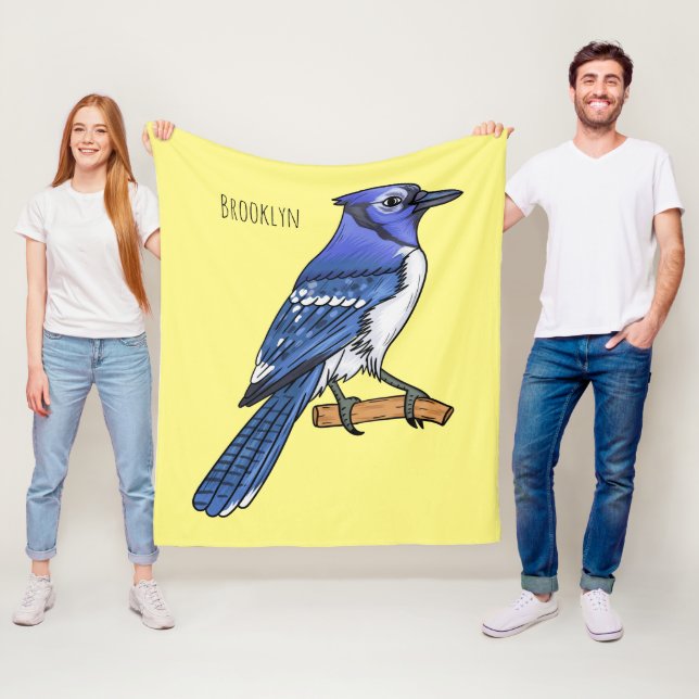 Couverture Polaire Illustration d'oiseau de jay bleu (En situation)