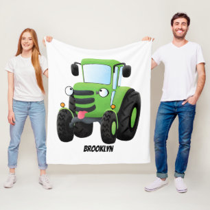Couverture Polaire Illustration du joli joyeux tracteur agricole vert