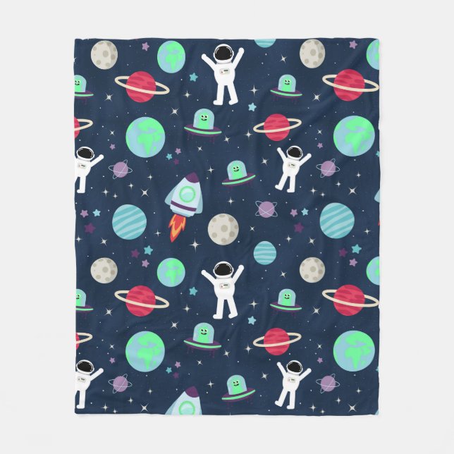 Couverture Polaire Illustration du Motif spatial (Devant)