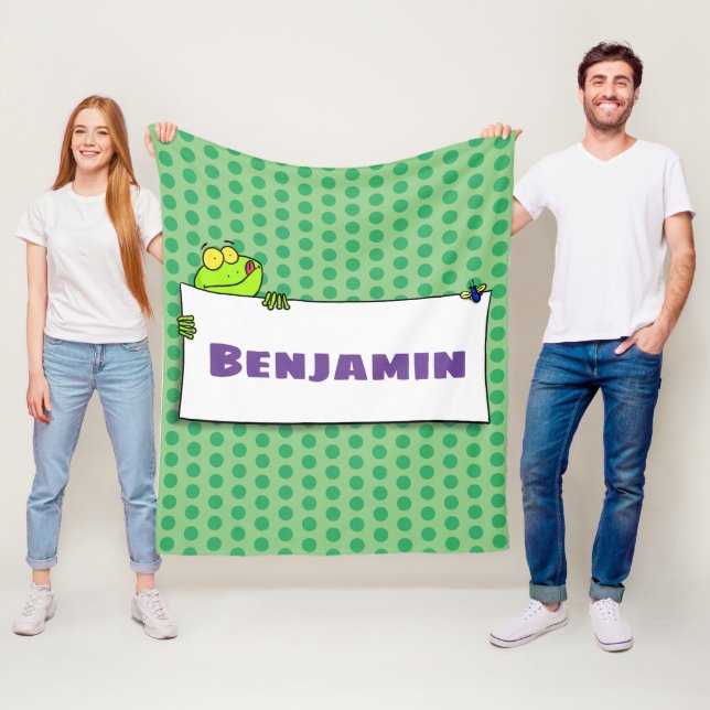 Couverture Polaire Illustration du panneau de grenouille verte mignon (En situation)