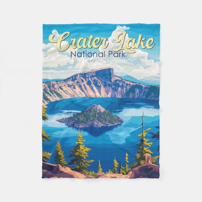 Couverture Polaire Illustration du parc national Crater Lake Art de v (Devant)