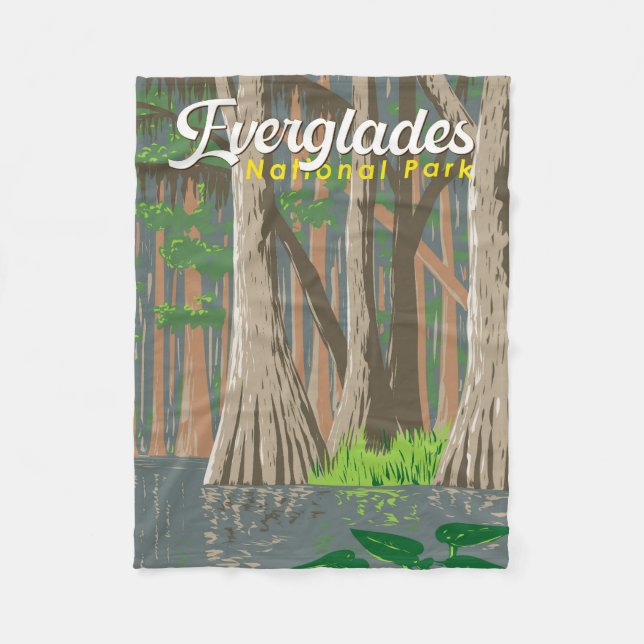 Couverture Polaire Illustration du parc national des Everglades Art d (Devant)