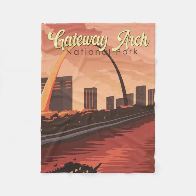 Couverture Polaire Illustration du parc national Gateway Arch Art de  (Devant)