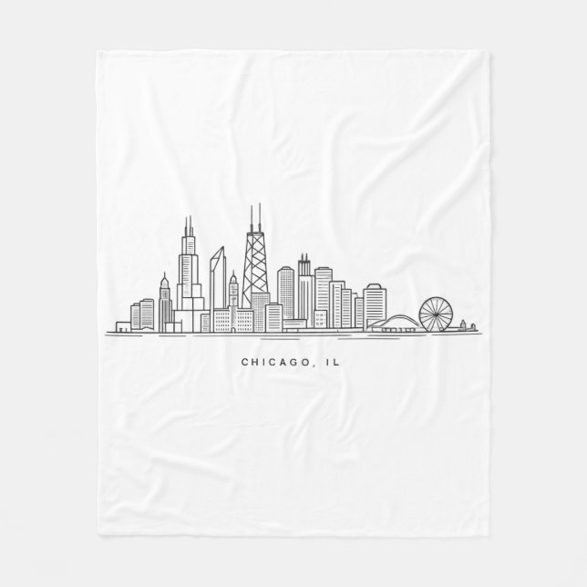 Couverture Polaire Illustration du paysage urbain de Chicago IL (Devant)