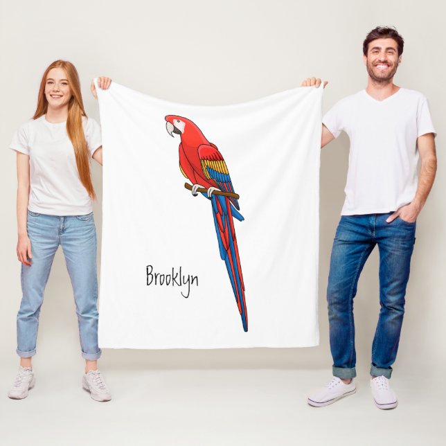 Couverture Polaire Illustration du perroquet de macaw Scarlet (En situation)