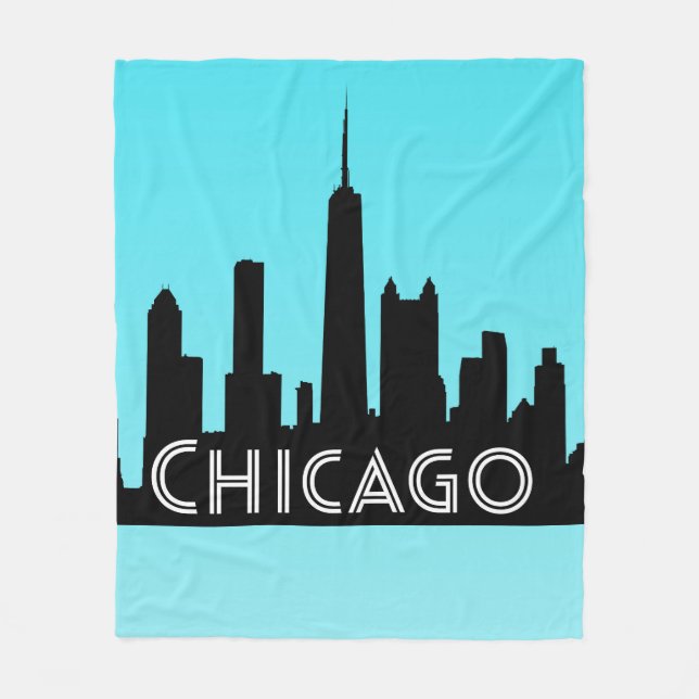 Couverture Polaire Illustration du skyline de Chicago (Devant)