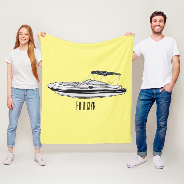 Couverture Polaire Illustration d'un bateau à moteur (En situation)