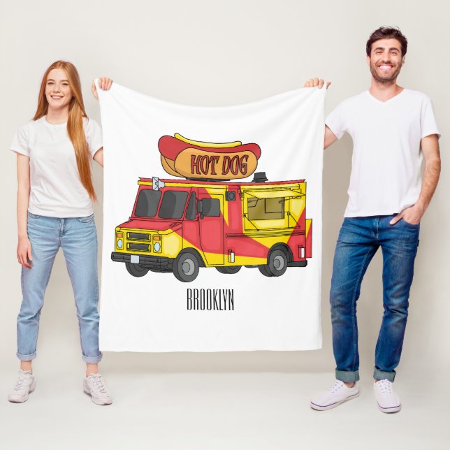 Couverture Polaire Illustration d'un camion de nourriture pour chien  (En situation)