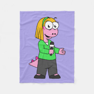 Couverture Polaire Illustration D'Un Journaliste D'Allosaurus News.