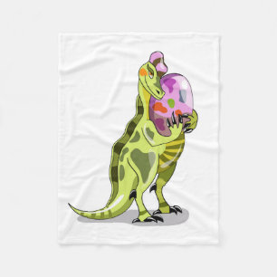Couverture Polaire Illustration D'Un Lambéosaure Portant Un Oeuf.