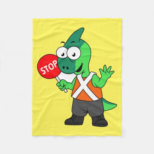 Couverture Polaire Illustration D'Un Parasaurolophus Traffic Enforcer (Devant)