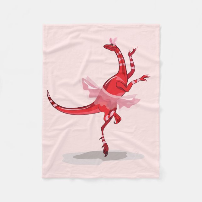 Couverture Polaire Illustration D'Un Raptor Danseur Ballerina. (Devant)