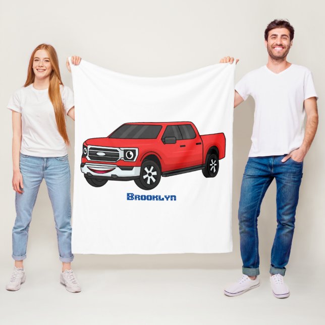 Couverture Polaire Illustration d'une camionnette rouge mou (En situation)