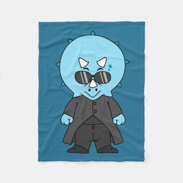 Couverture Polaire Illustration D'Une Matrice Tricératops. (Devant)