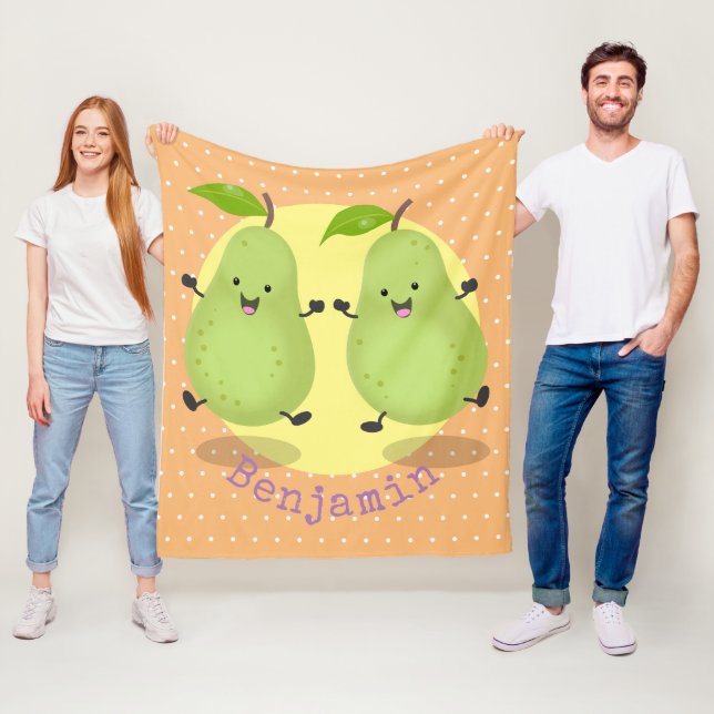 Couverture Polaire Illustration d'une paire de poires mignonne (En situation)