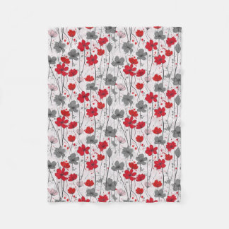 Couverture Polaire Illustration florale, fleurs sauvages abstraits, m