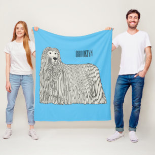 Couverture Polaire Illustration Komondor pour chien