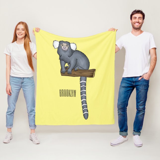 Couverture Polaire Illustration marmoset commune (En situation)