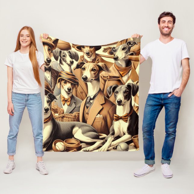 Couverture Polaire Illustration vintage de Greyhound (En situation)