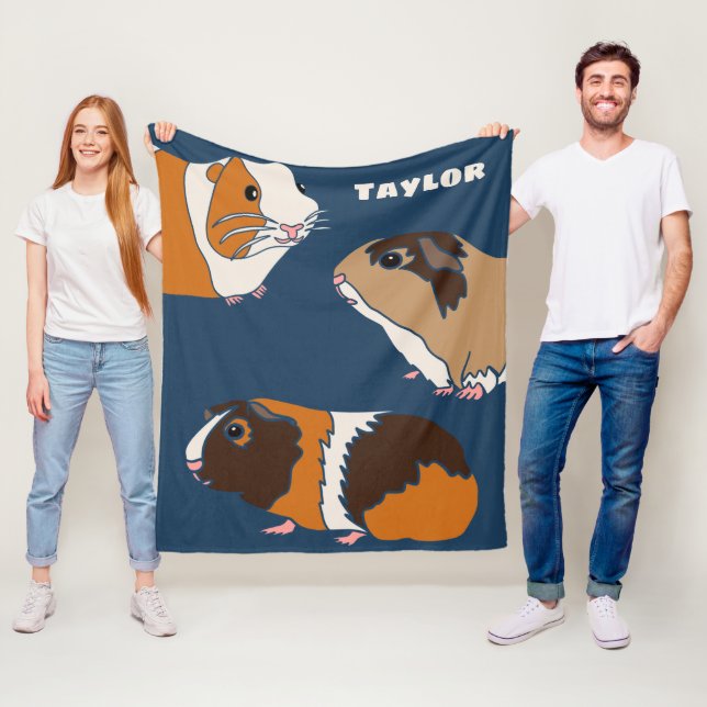 Couverture Polaire Illustrations de cochons de Guinée mignonne person (En situation)