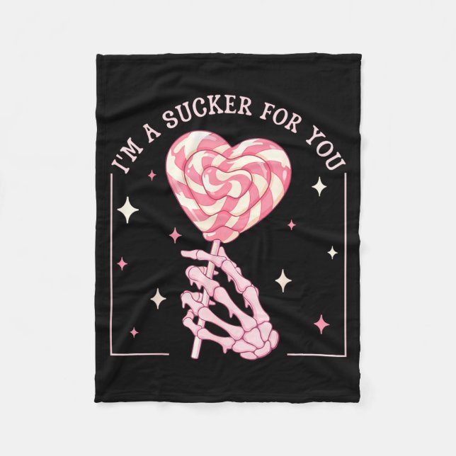 Couverture Polaire I'm A Sucker For You Skeleton Heart Candy Valentin (Devant)