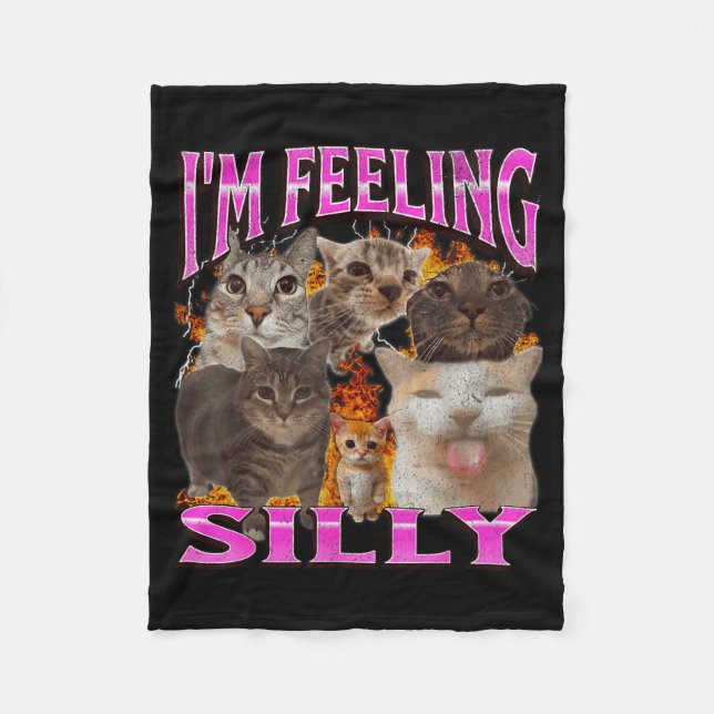 Couverture Polaire I'm Feeling Silly Funny Cat Meme Bootleg Graphic F (Devant)
