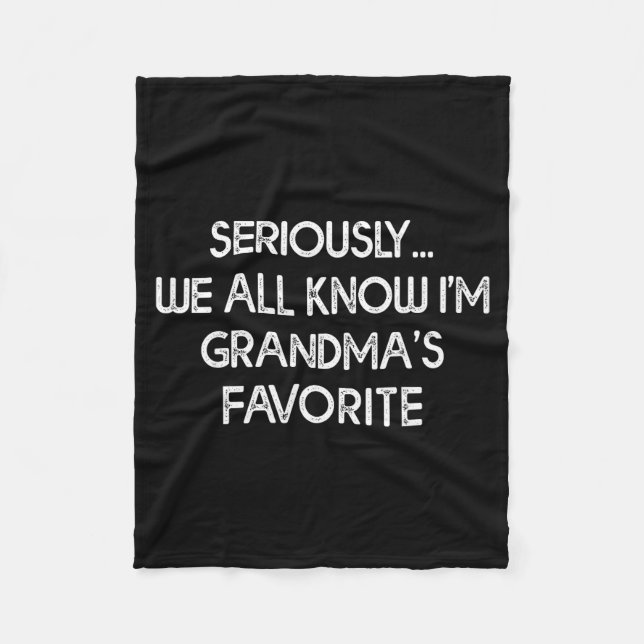 Couverture Polaire I'm Grandma's Favorite Grandson Granddaughter Humo (Devant)