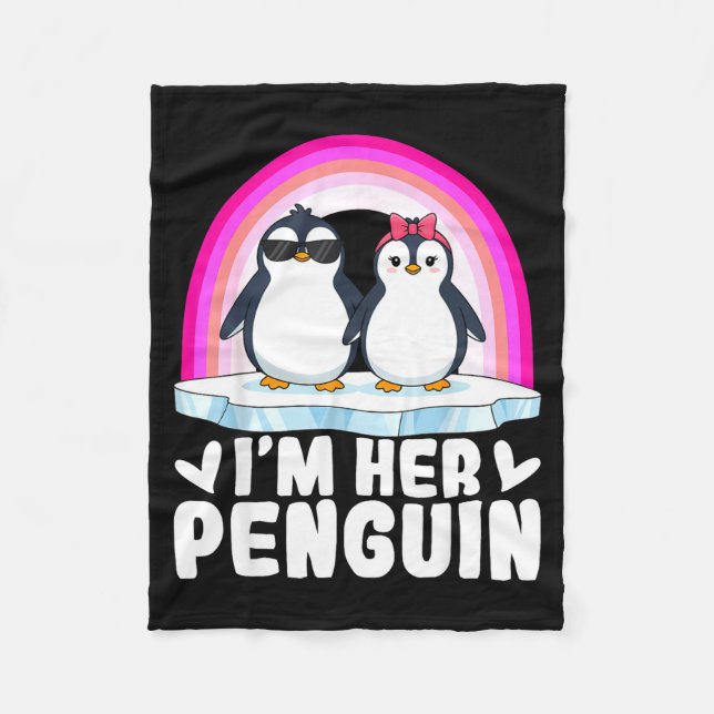 Couverture Polaire I'm Her Penguin Matching Couple Valentine Love Hea (Devant)
