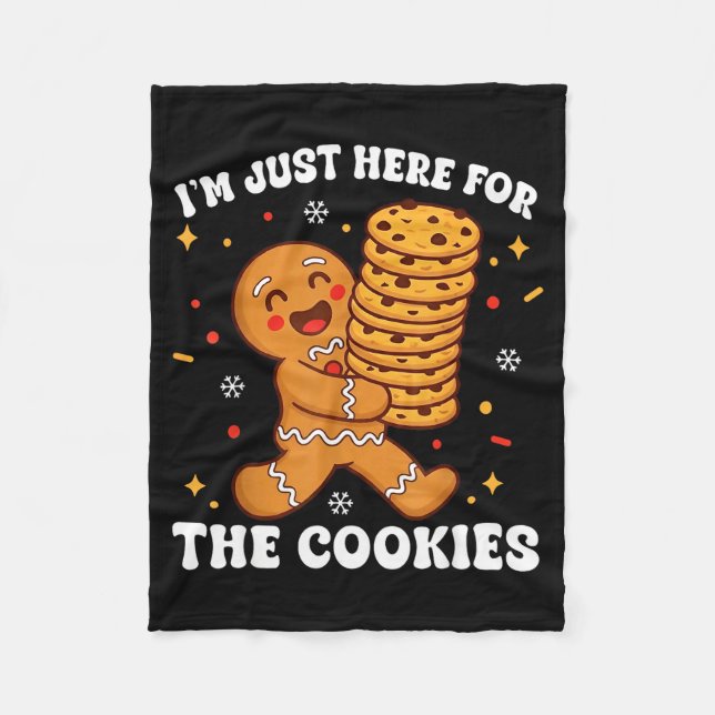 Couverture Polaire I'm Just Here For The Cookies Gingerbear  (Devant)