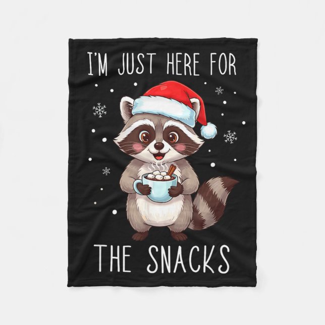 Couverture Polaire I'm Just Here For The Snacks Christmas Raccoon  (Devant)