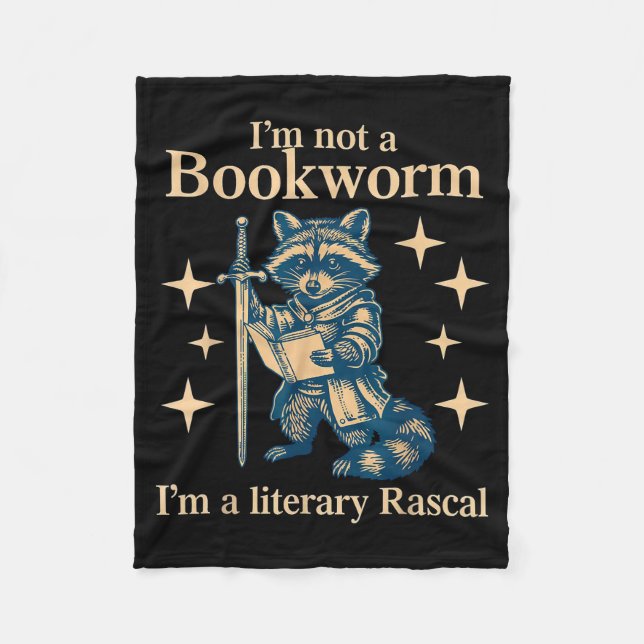Couverture Polaire I'm not a bookworm i'm a literary rascal raccoon  (Devant)